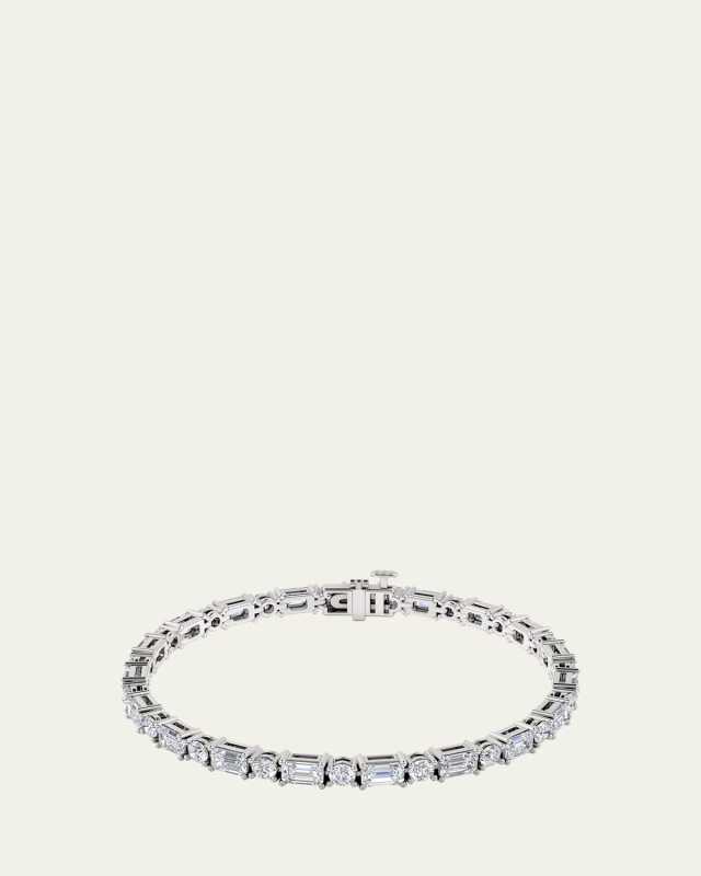 14K White Gold Mixed-Shape Lab Grown Diamond Bracelet, 6.60tcw